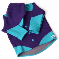 Dětská polo softshellová bunda (fialovo-tyrkysová)