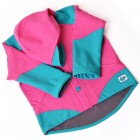 Dětská polo softshellová bunda (růžovo-tyrkysová)