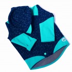Dětská softshellová bunda (modro-tyrkysová) s potiskem