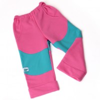 Dětské polo softshellové kalhoty (růžovo-tyrkysové)