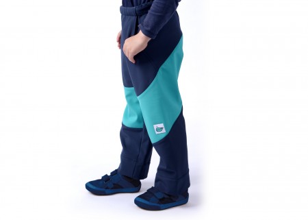Dětské softshellové kalhoty (modro-tyrkysové)